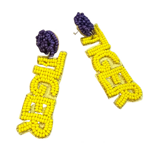 Beaded Tiger Earrings