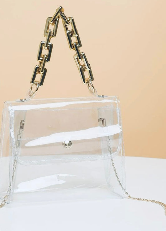 Clear Square Chain Stadium Purse