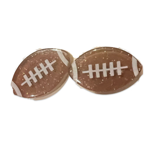 Glitter Football Post Earrings