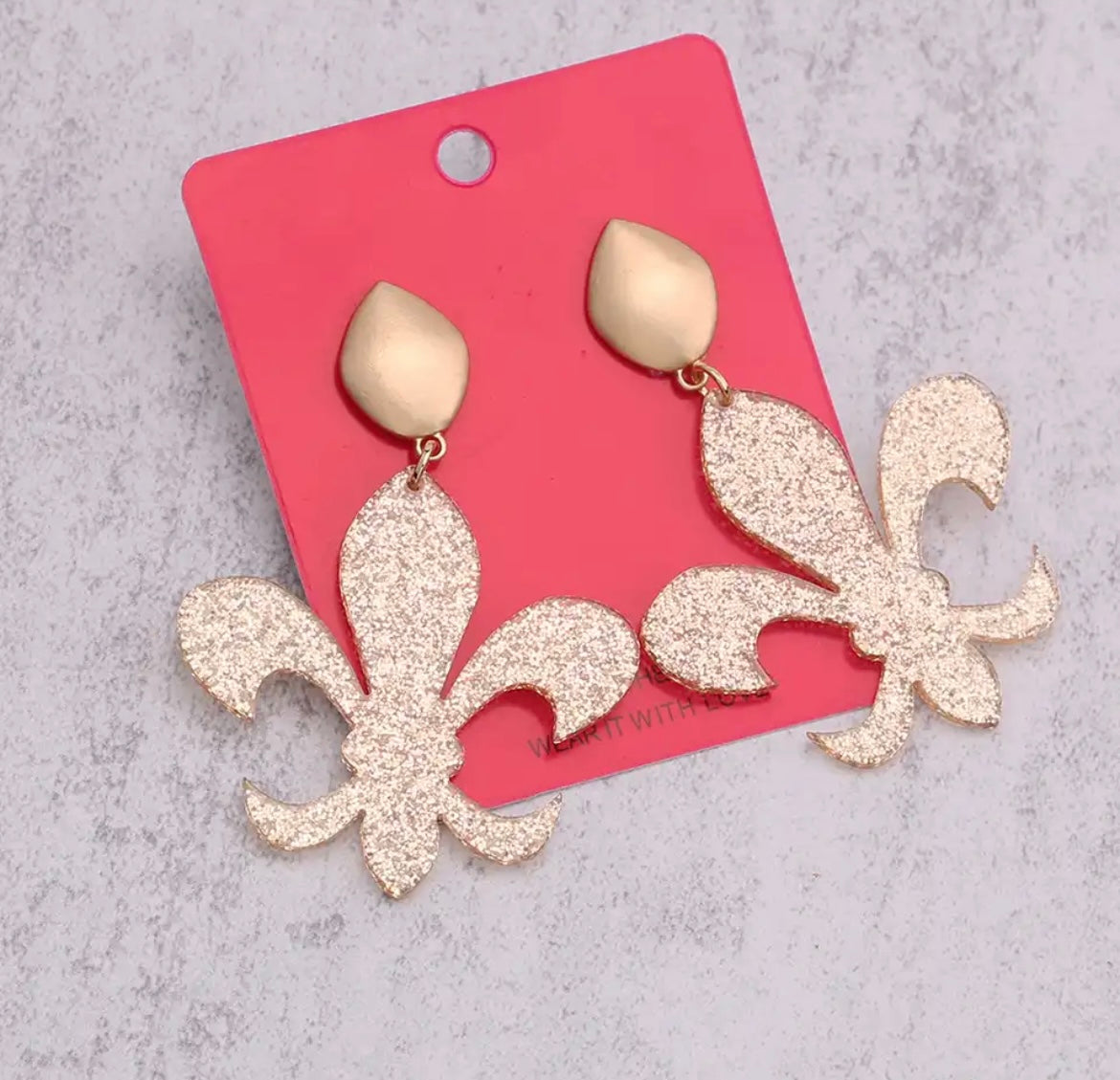 Glitter Saints Fleur-de-Lia Earrings