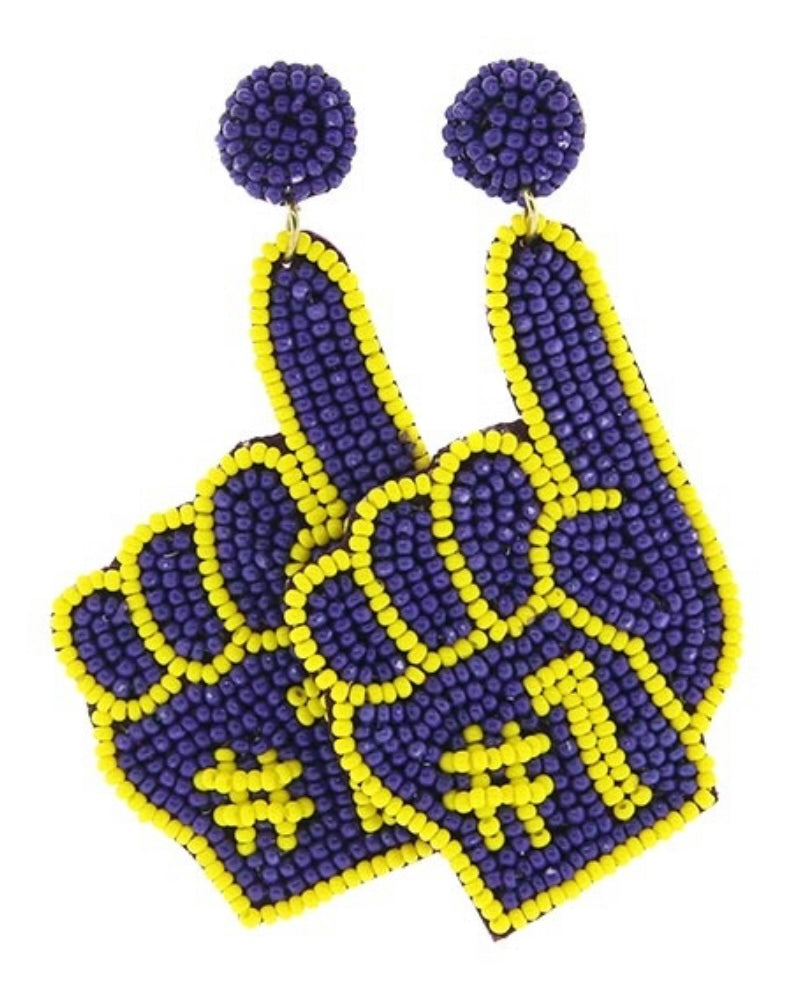 LSU Foam Finger Earrings