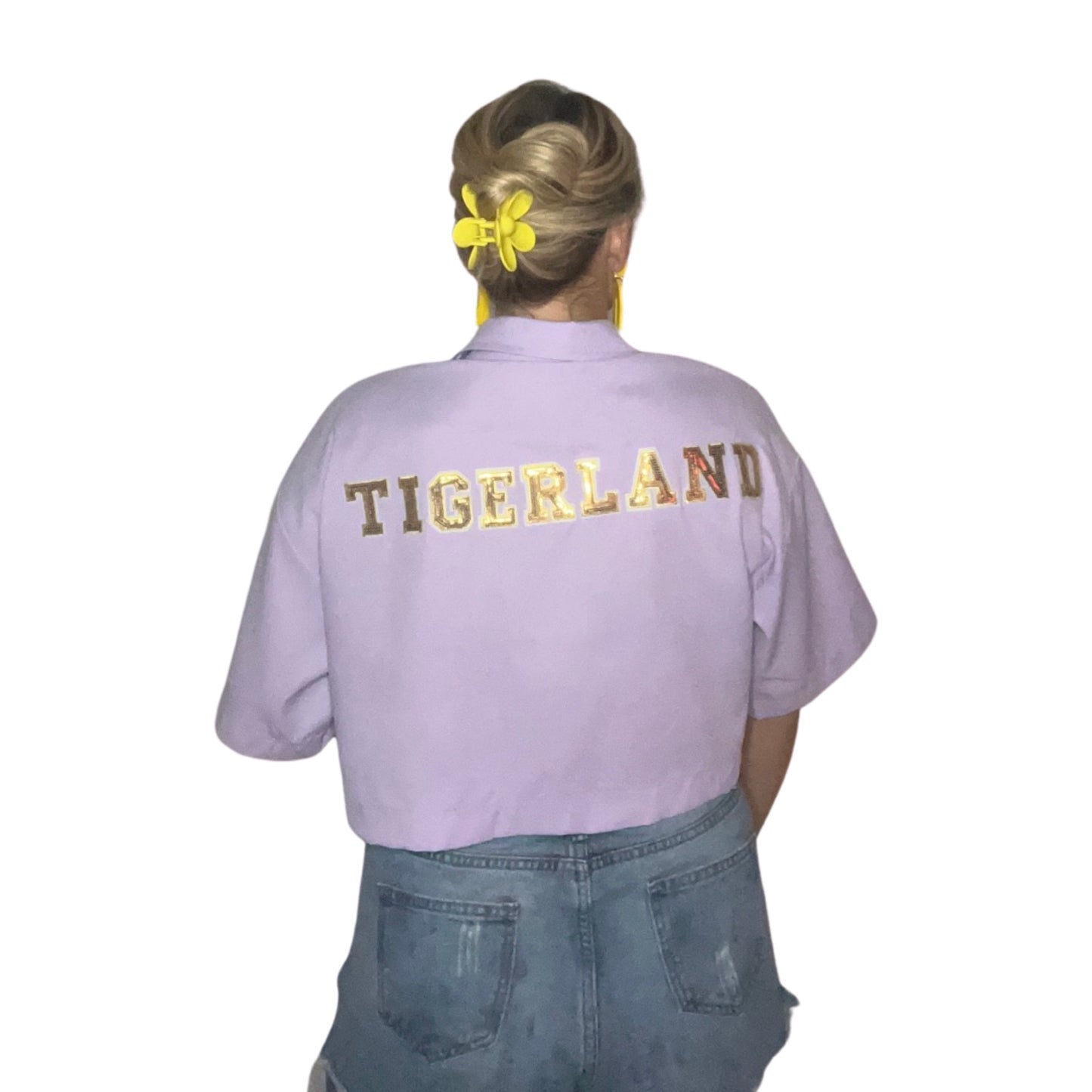 Tigerland Button Crop Top