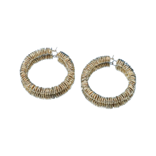 Gold Disc Hoop Earrings