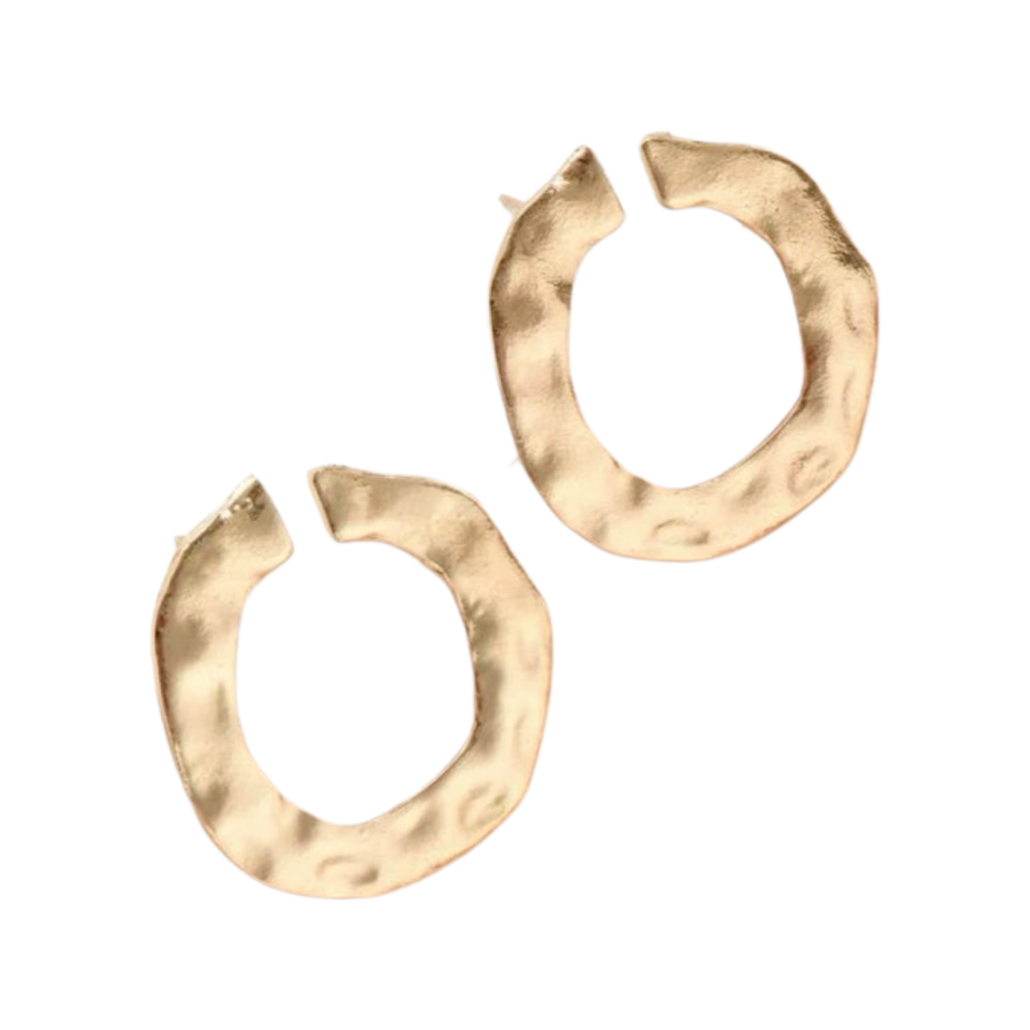 Hammered Gold Post Earrings