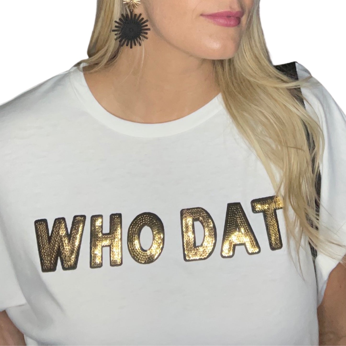 Who Dat Black + Gold Sequins Top