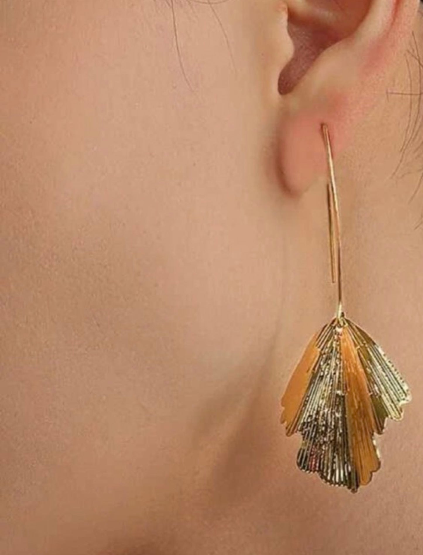 Gold Leaf Drop Earrings