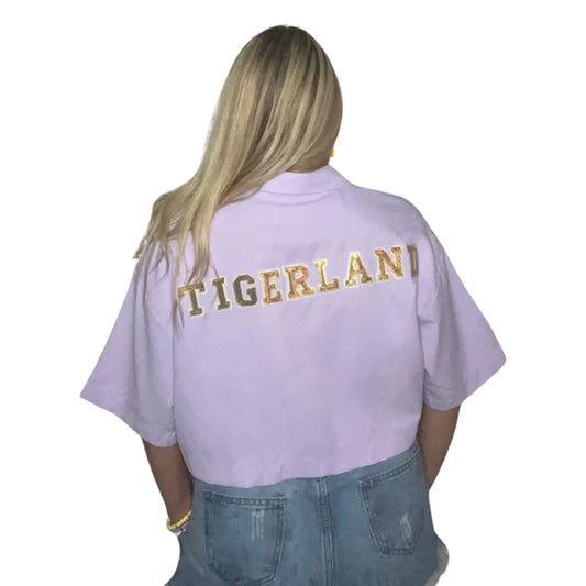 Tigerland Button Crop Top