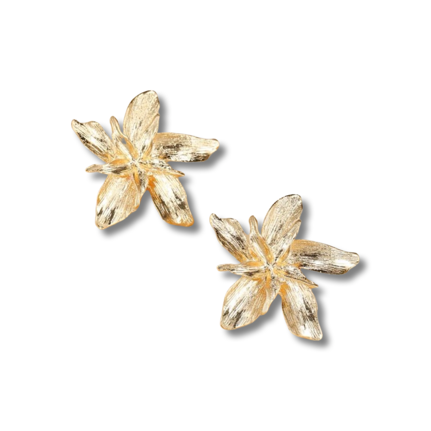 Gold Floral Post Earrings