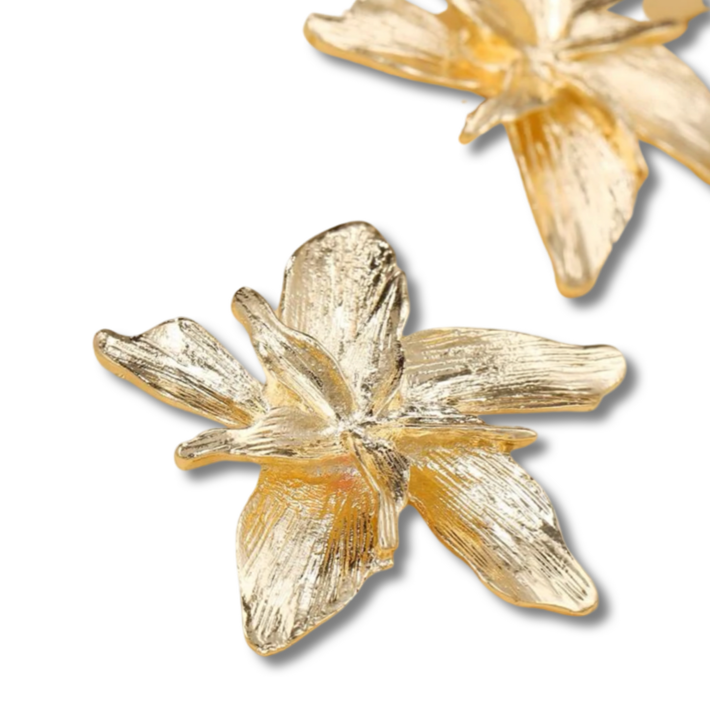 Gold Floral Post Earrings