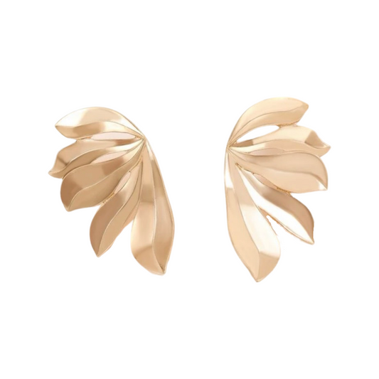 Gold Louts Leaf Earrings