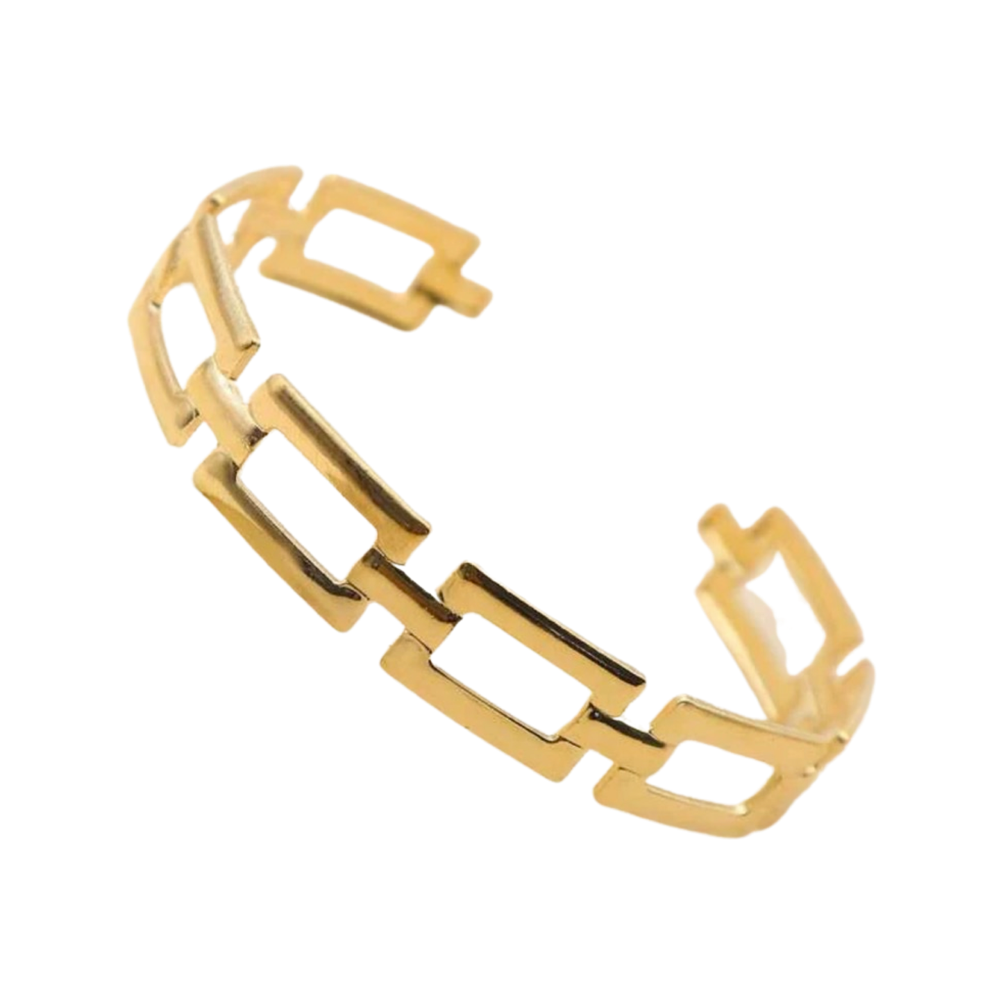 Gold Square Link Cuff Bracelet