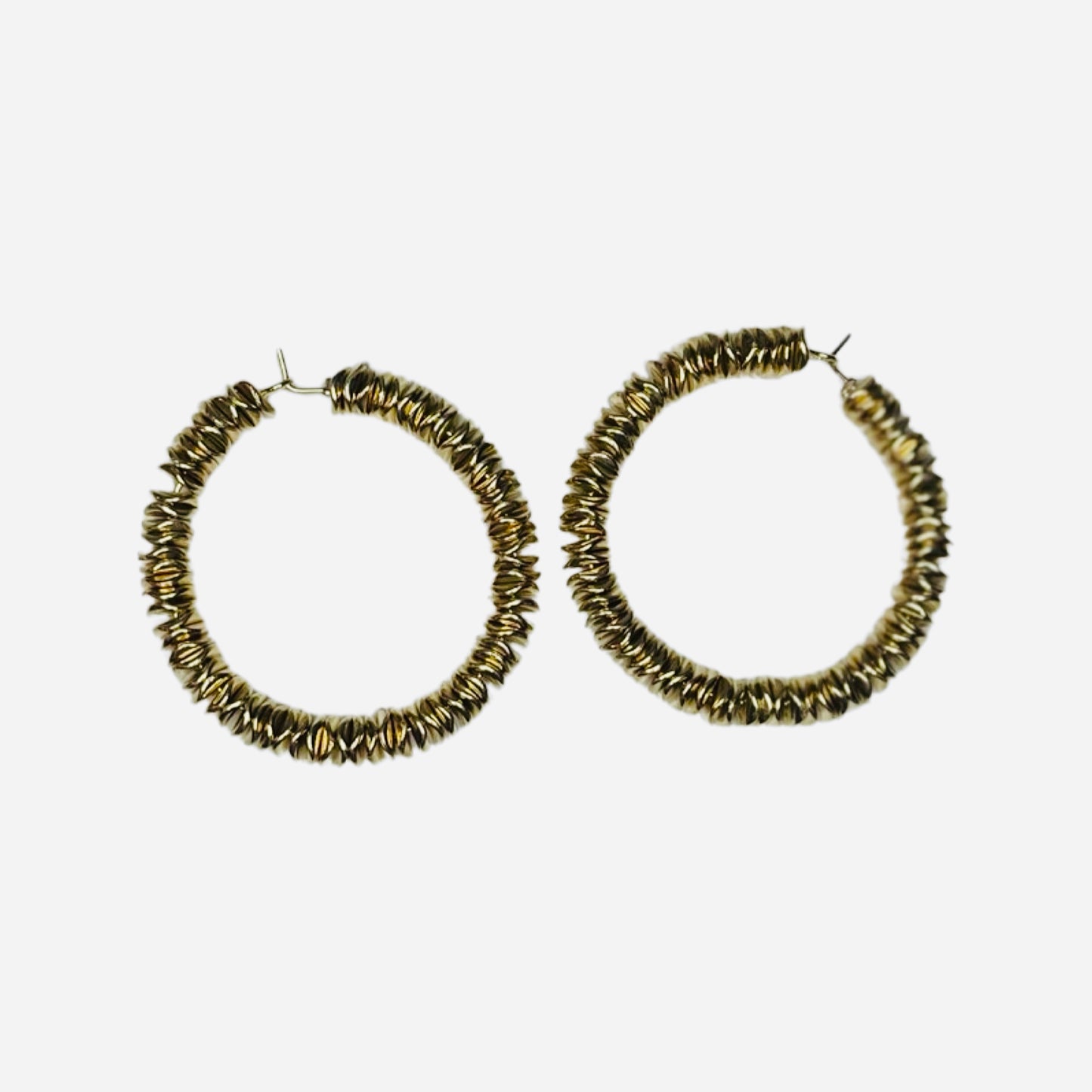 Gold Disc Hoop Earrings